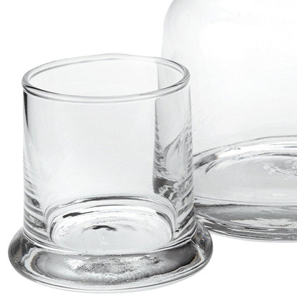 Set of Two Clear Crystal Glass Stemless Carafe And Drinking Glass HomeRoots