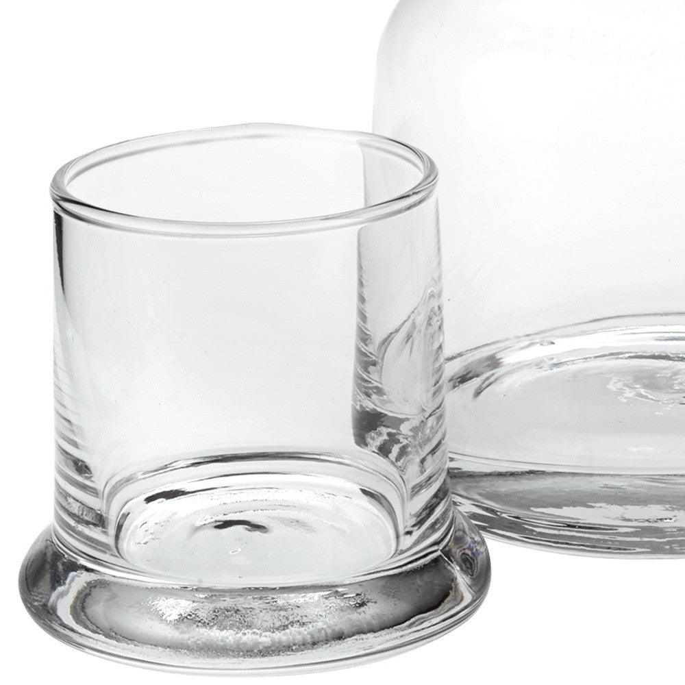 4 X 6 X 7 Clear Glass 2 Pc Glass Bedside Or Desktop Carafe Set 10 Oz - FurniFindUSA