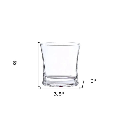 8" Clear Mouth Blown Crystal Pocket Table Vase HomeRoots