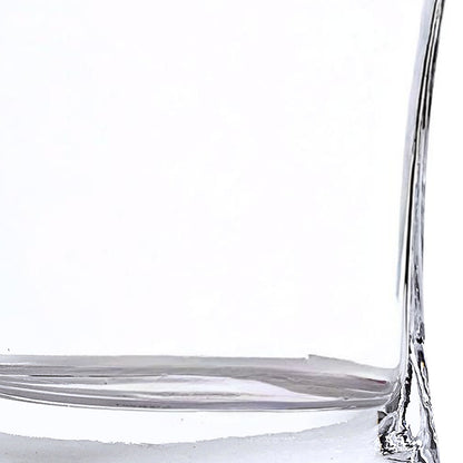 8" Clear Mouth Blown Crystal Pocket Table Vase