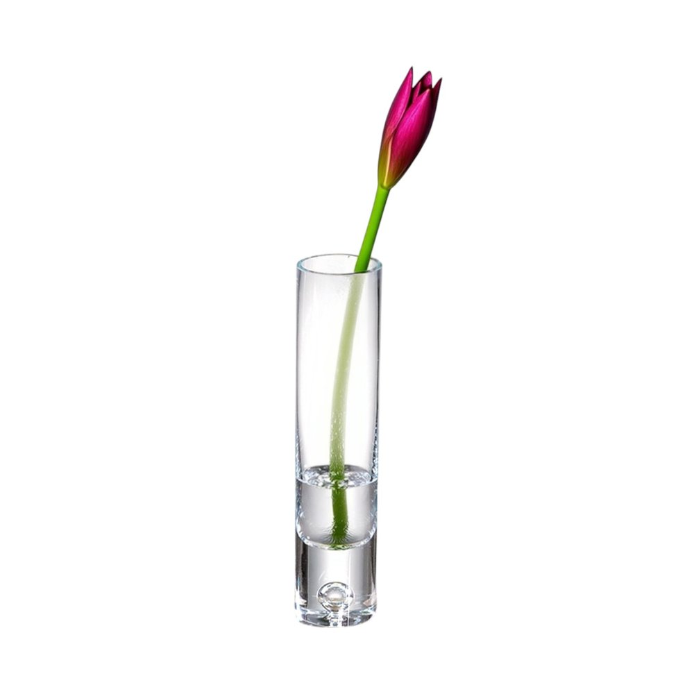 9" Clear Cylindrical Lead Free Crystal Bud Table Vase HomeRoots