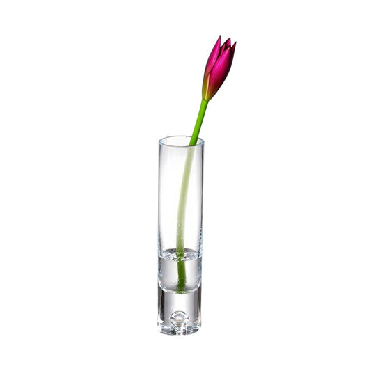 9" Clear Cylindrical Lead Free Crystal Bud Table Vase HomeRoots