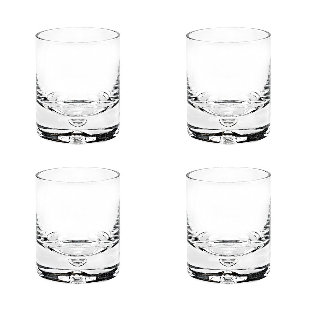 Set of Four Clear Crystal Rocks Old Fashion Glasses HomeRoots