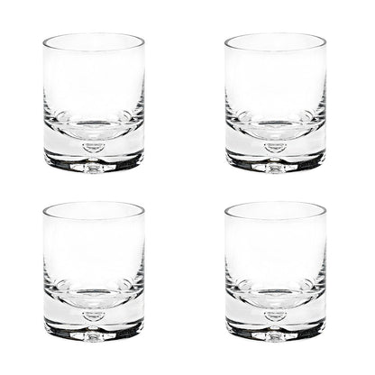 Set of Four Clear Crystal Rocks Old Fashion Glasses HomeRoots