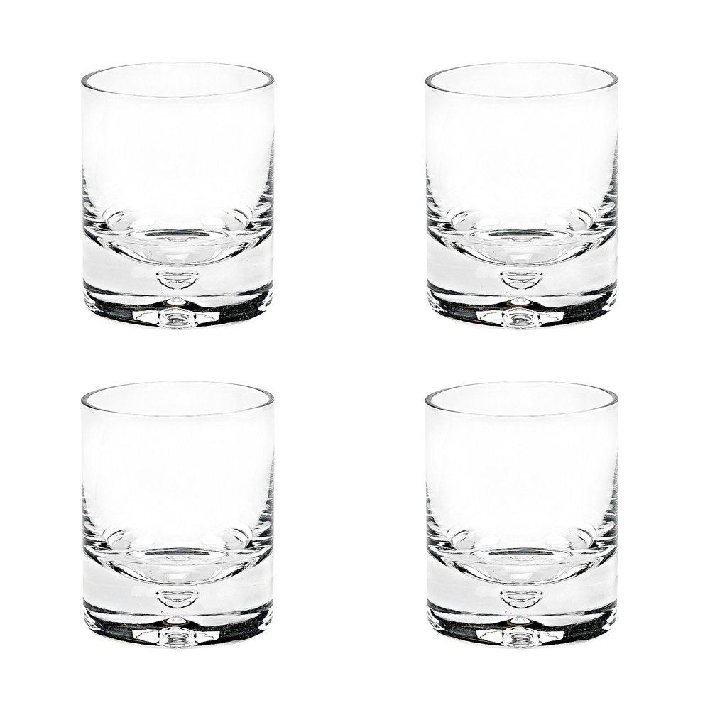 Set of Four Clear Crystal Rocks Old Fashion Glasses HomeRoots