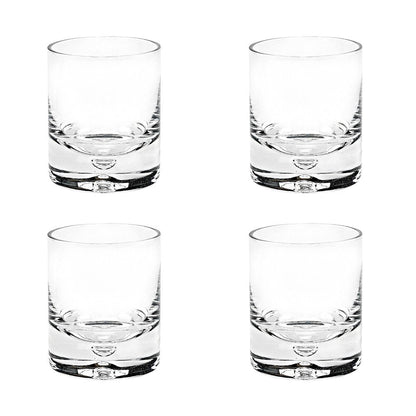 Set of Four Clear Crystal Rocks Old Fashion Glasses HomeRoots