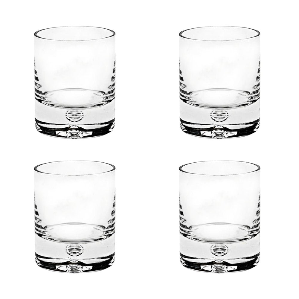 Set of Four Clear Crystal Rocks Old Fashion Glasses HomeRoots
