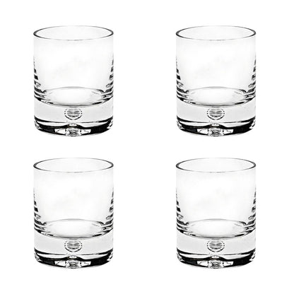 Set of Four Clear Crystal Rocks Old Fashion Glasses HomeRoots