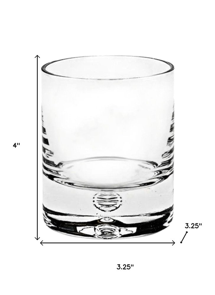 Set of Four Clear Crystal Rocks Old Fashion Glasses HomeRoots