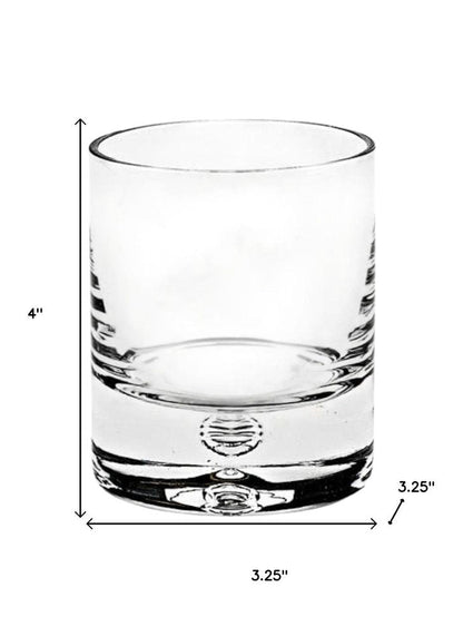 Set of Four Clear Crystal Rocks Old Fashion Glasses HomeRoots