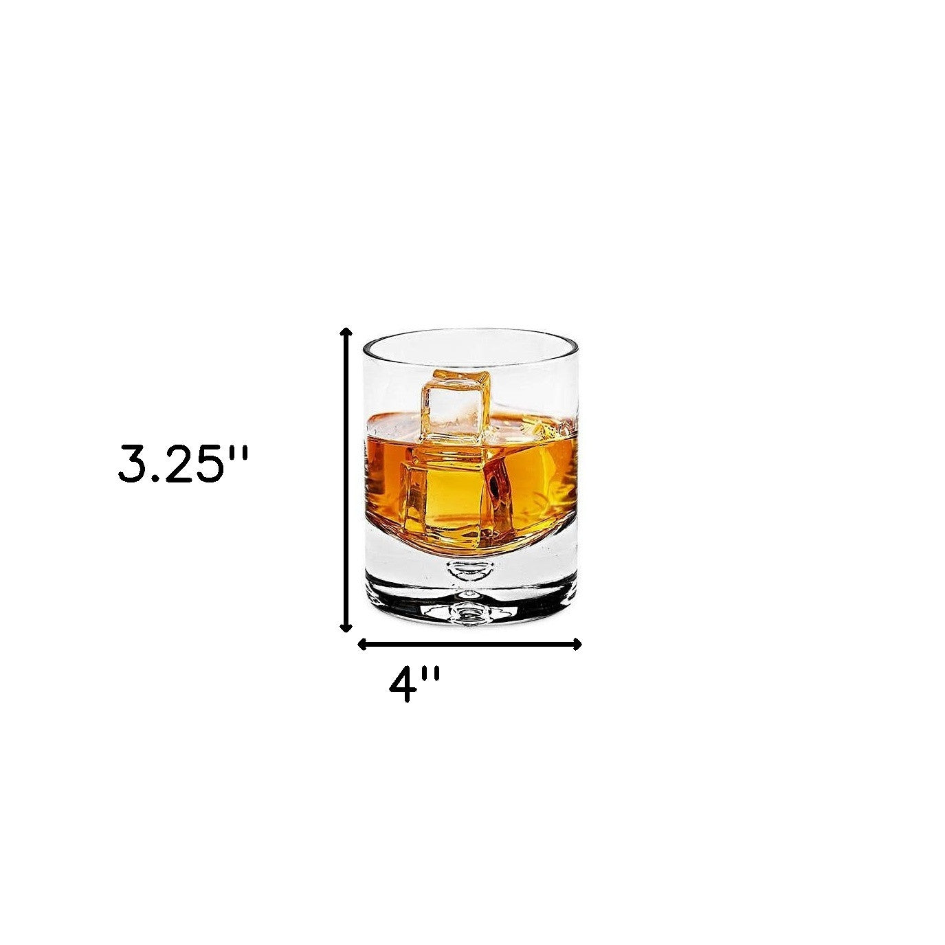 4 Pc Set Single Old Fashioned Lead Free Crystal Scotch Glass 6 Oz - FurniFindUSA