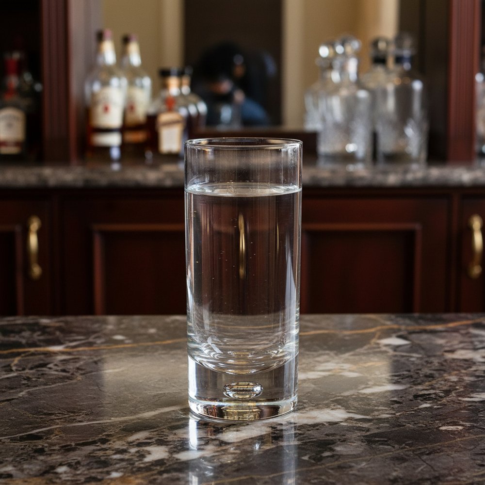 Set of Four Clear Mouth Blown Crystal Highball Glasses HomeRoots