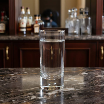 Set of Four Clear Mouth Blown Crystal Highball Glasses HomeRoots