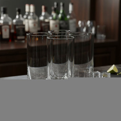 Set of Four Clear Mouth Blown Crystal Highball Glasses HomeRoots