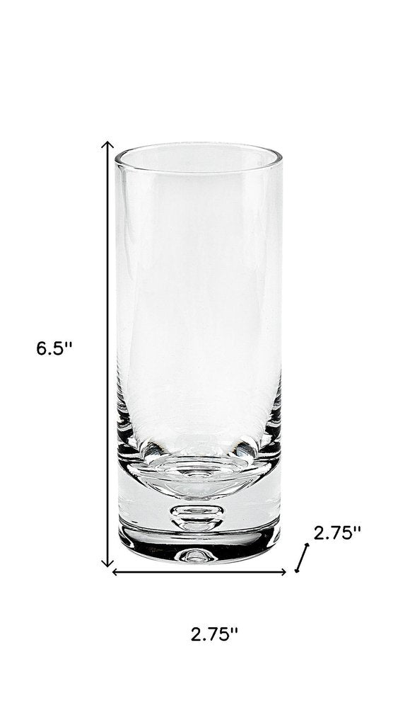 Set of Four Clear Mouth Blown Crystal Highball Glasses HomeRoots