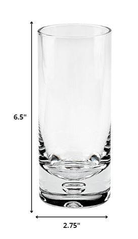 Mouth Blown Crystal Lead Free Hiball Glass 13 Oz 4 Pc Set - FurniFindUSA