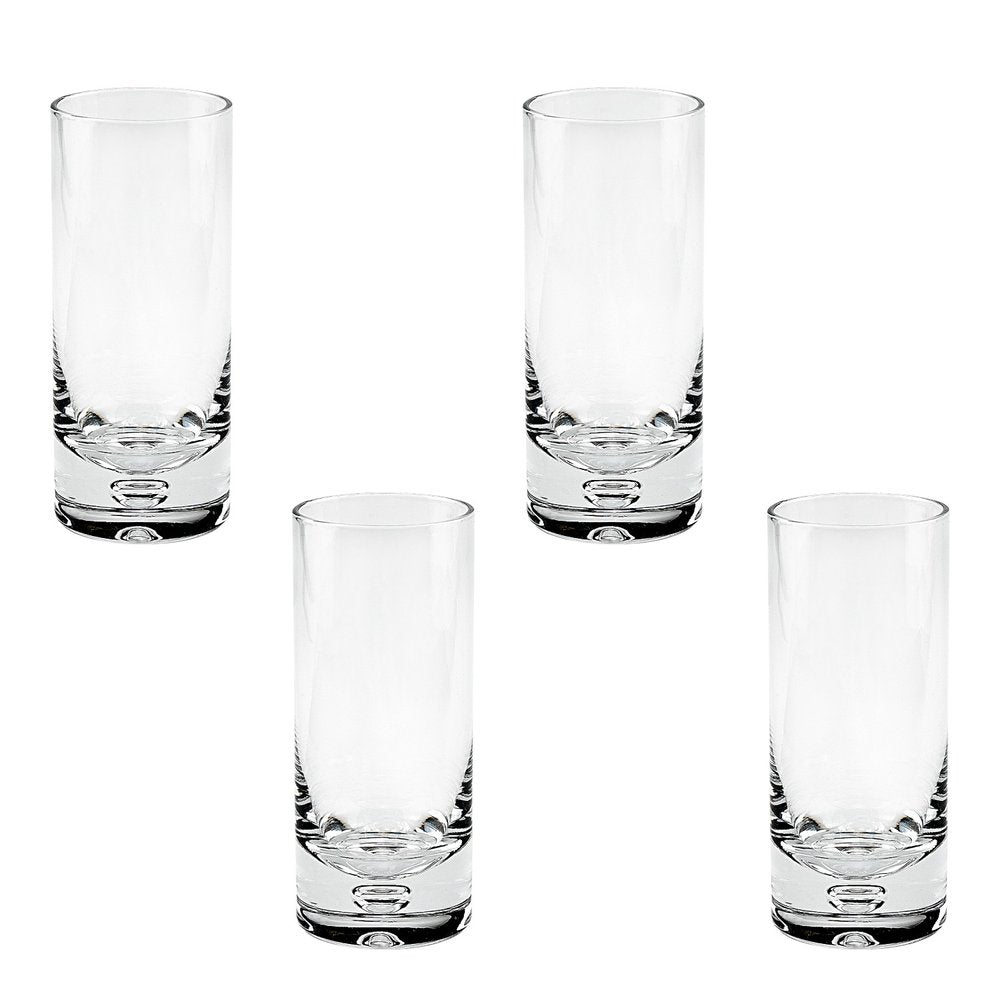 Set of Four Clear Mouth Blown Crystal Highball Glasses HomeRoots