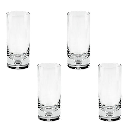Set of Four Clear Mouth Blown Crystal Highball Glasses HomeRoots