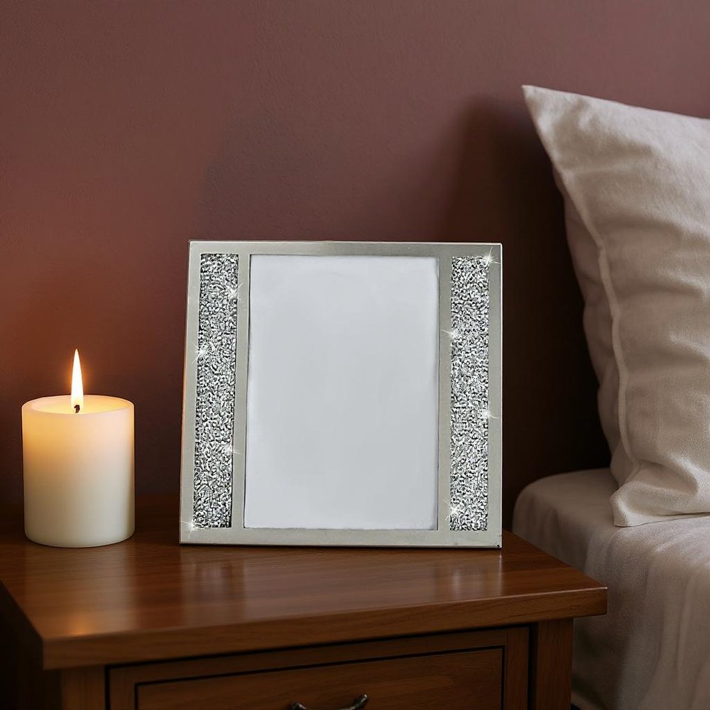 5" x 7" Silver Crystal Tabletop Picture Frame HomeRoots