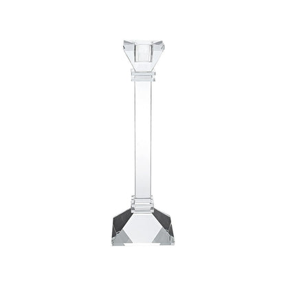 Set of Two Clear Crystal Tabletop Taper Candlesticks HomeRoots
