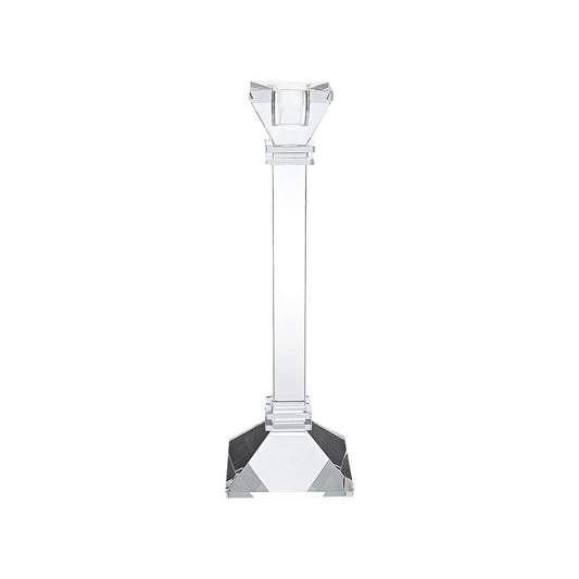 Set of Two Clear Crystal Tabletop Taper Candlesticks HomeRoots