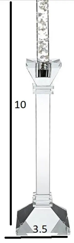 Set of Two Clear Crystal Tabletop Candle Holders HomeRoots