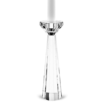 Hand Crafted Crystal Pair Of Faceted Candle Holders HomeRoots