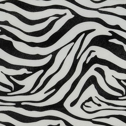 12" Black And White Zebra Iron And Resin Square Hanging Wall Tile