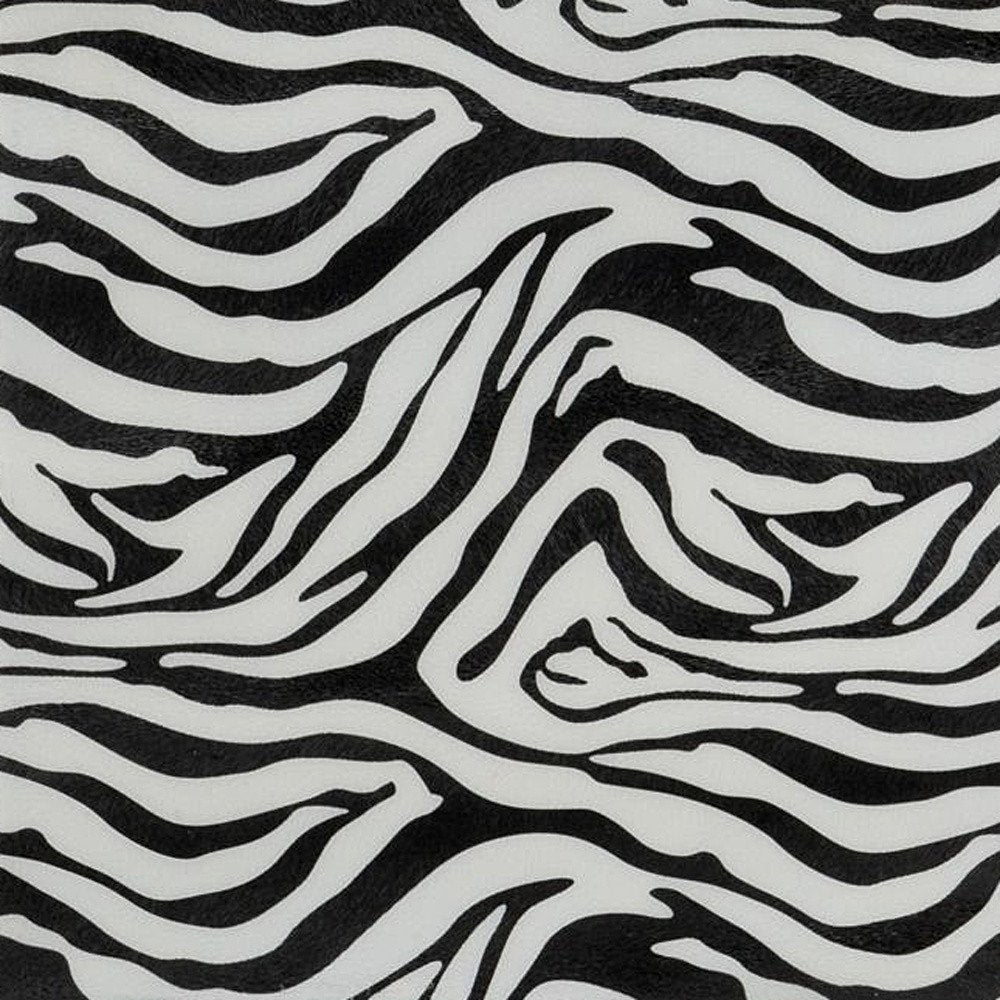 12" Black And White Zebra Iron And Resin Square Hanging Wall Tile — view 6