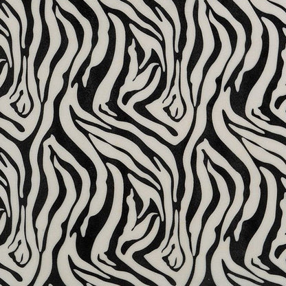 12" Black And White Zebra Iron And Resin Square Hanging Wall Tile