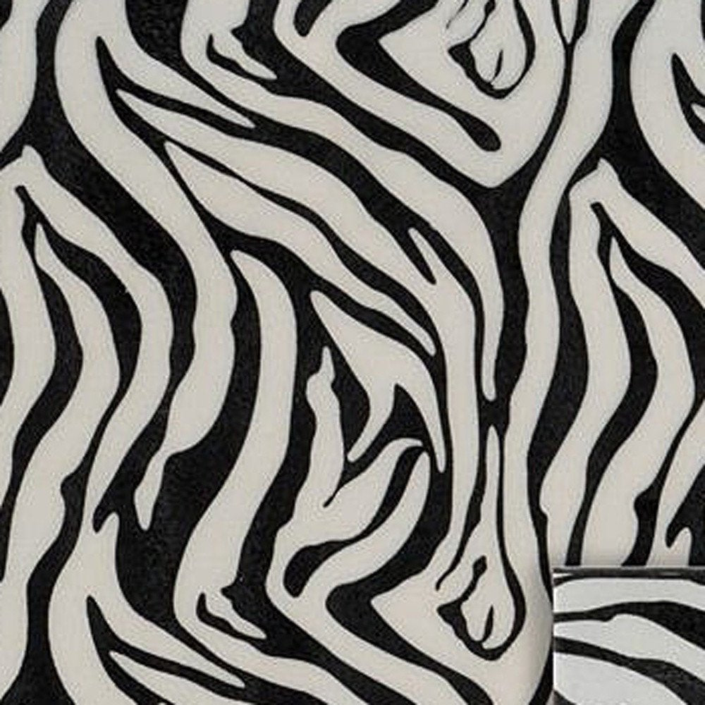 12" Black And White Zebra Iron And Resin Square Hanging Wall Tile — view 9