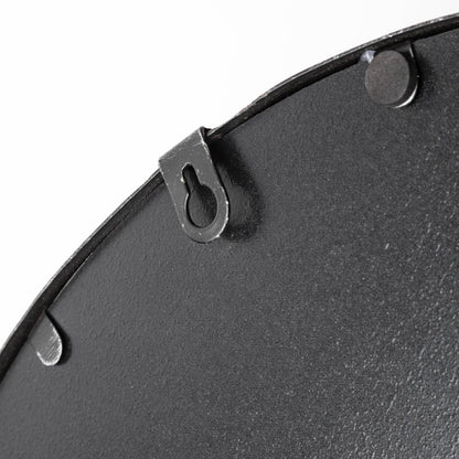 Set of Two Black Round Metal And Mirrored Glass Vanity Trays HomeRoots