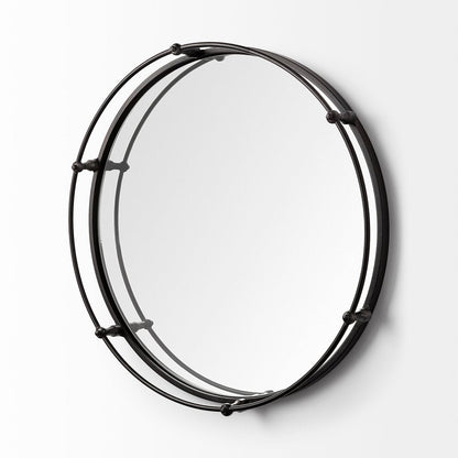 24" Silver Round Metal Indoor Outdoor Tray With Handles HomeRoots