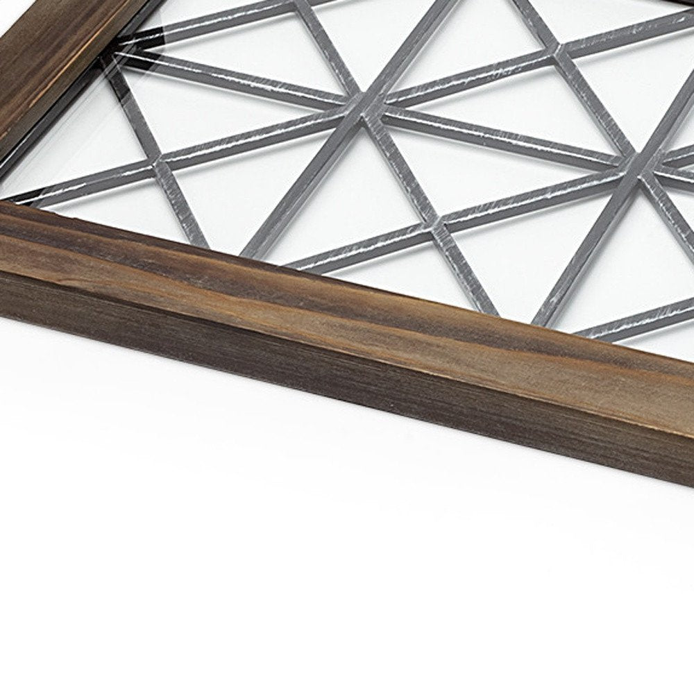 28" Brown Wood Indoor Outdoor Tray With Handles HomeRoots