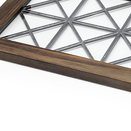 28" Brown Wood Indoor Outdoor Tray With Handles HomeRoots