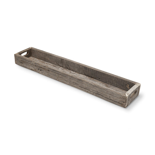 36" Brown Wood Cracker Tray With Handles HomeRoots