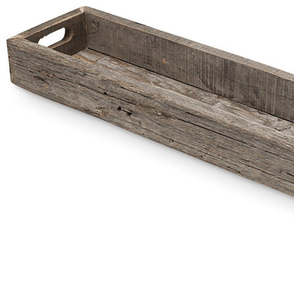 36" Brown Wood Cracker Tray With Handles HomeRoots