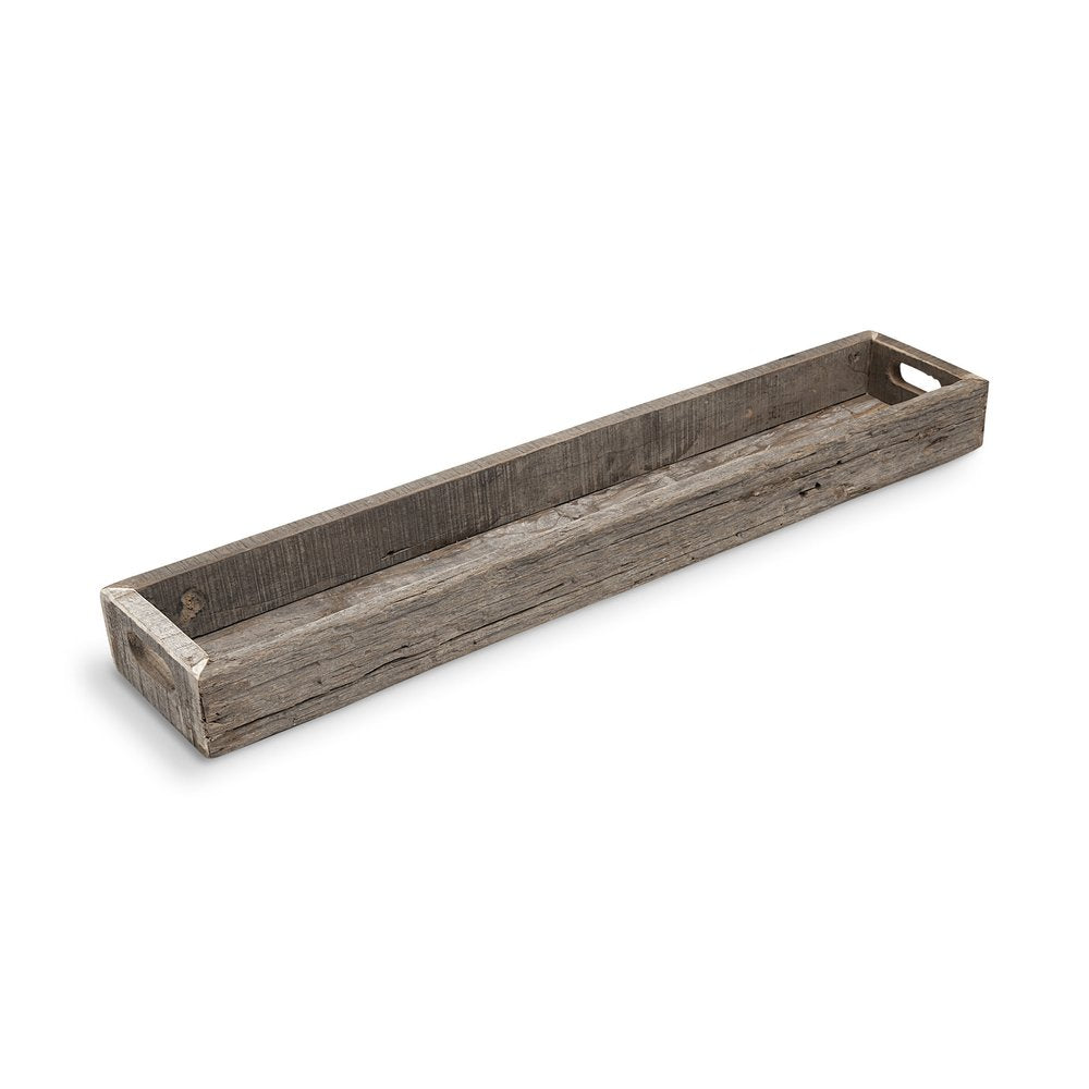 36" Brown Wood Cracker Tray With Handles HomeRoots