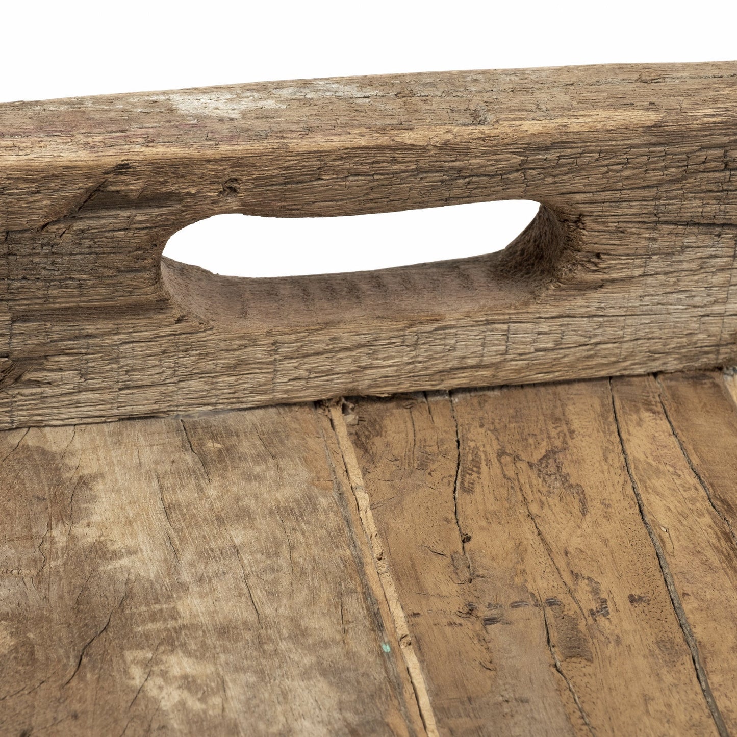 24" Brown Square Reclaimed Wood Tray With Handles HomeRoots