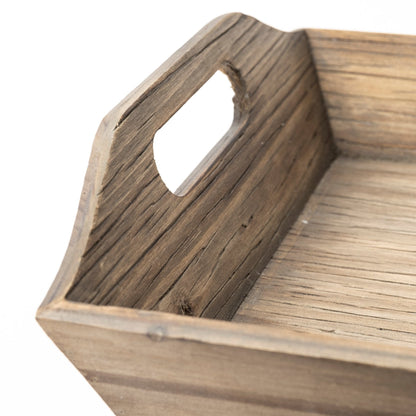 Set Of 2 Natural Brown Wood With Grains And Knots Highlight Trays HomeRoots