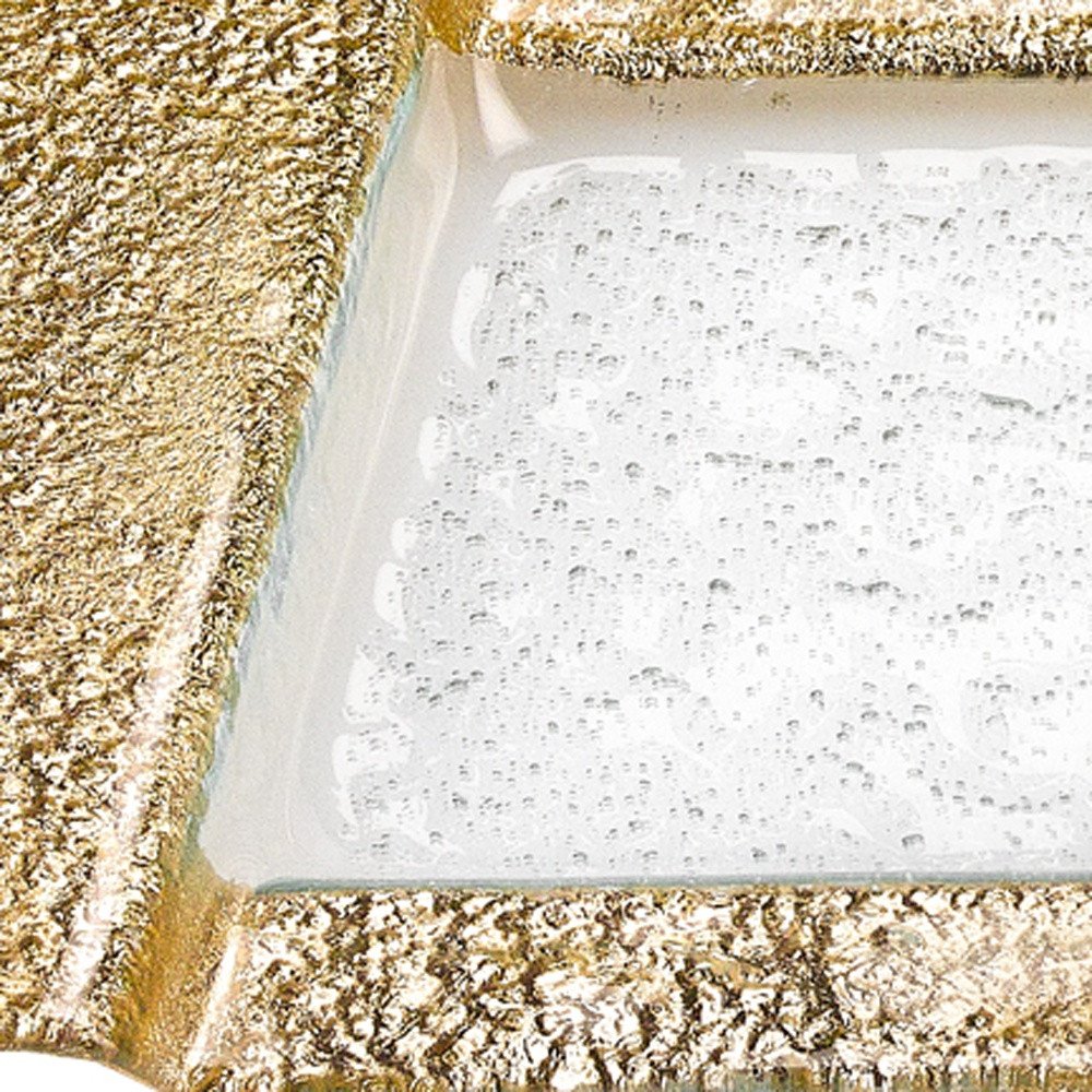 13" Clear And Gold Glass Snack Or Vanity Tray HomeRoots