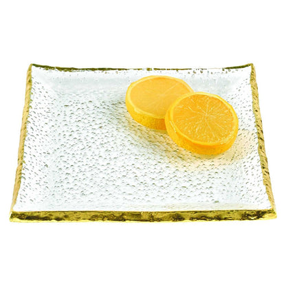7 Glass Set Of 4 Square Edge Gold Plates HomeRoots