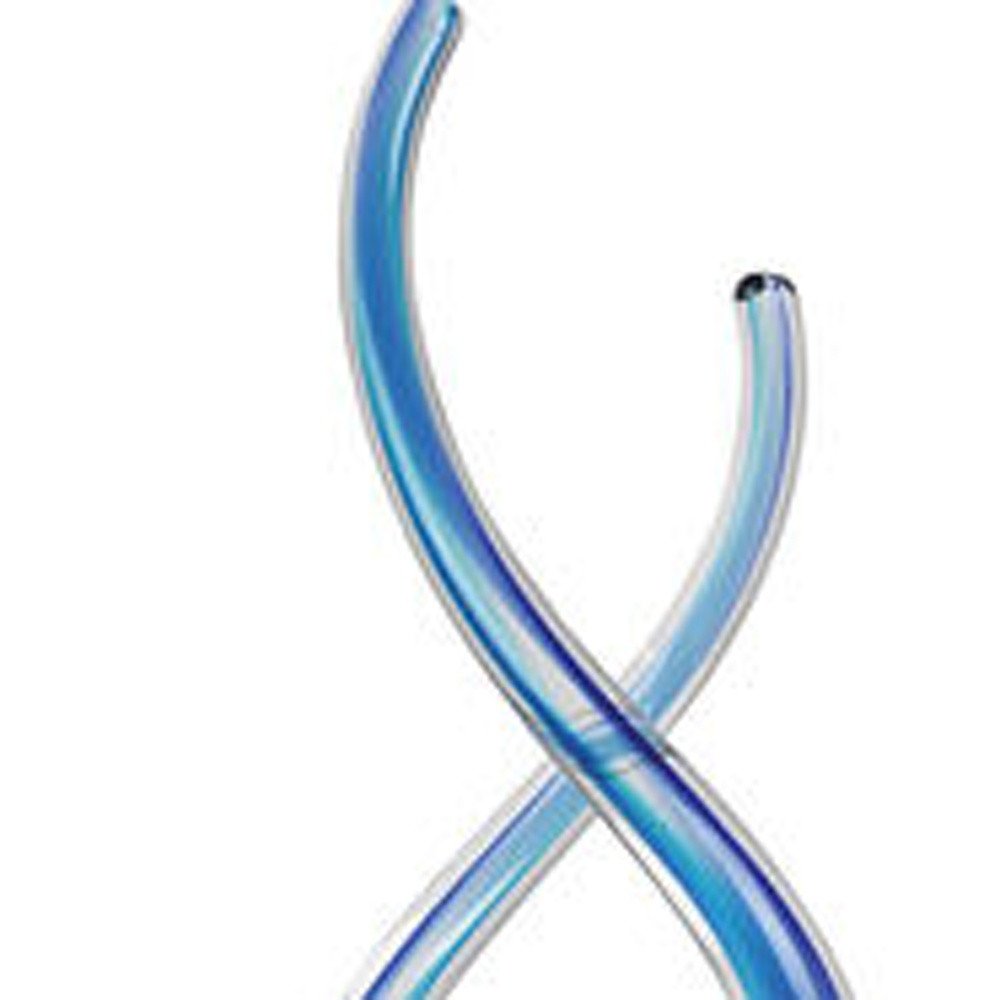 20" Clear and Blue Murano Glass Modern Abstract Tabletop Sculpture HomeRoots
