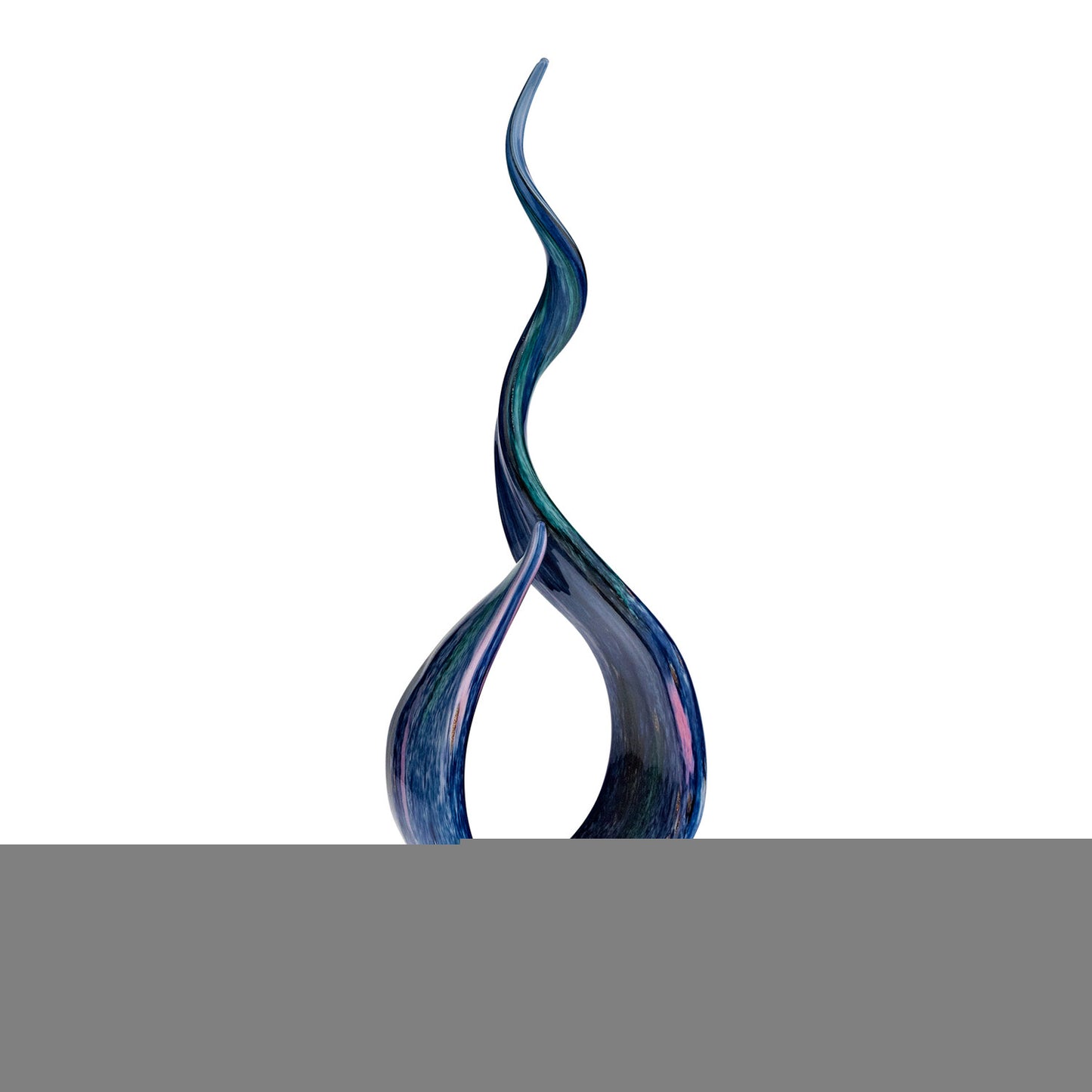 19" Blue and Green Murano Glass Modern Abstract Tabletop Sculpture