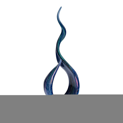 19" Blue and Green Murano Glass Modern Abstract Tabletop Sculpture