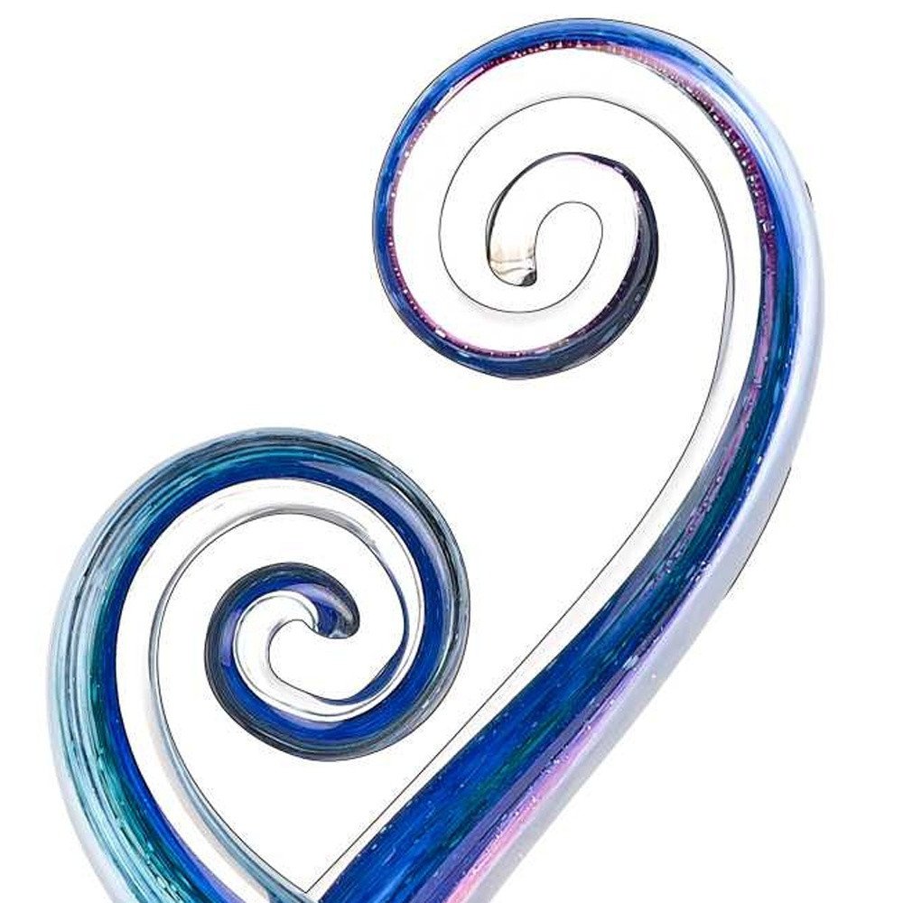 12" Blue and Green Murano Glass Modern Abstract Tabletop Sculpture HomeRoots