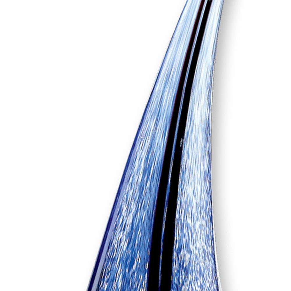 9" Clear and Blue Murano Glass Modern Abstract Tabletop Sculpture HomeRoots