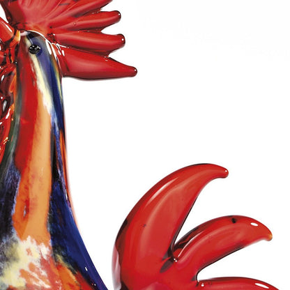 11" Red Murano Glass Rooster Figurine Tabletop Sculpture HomeRoots