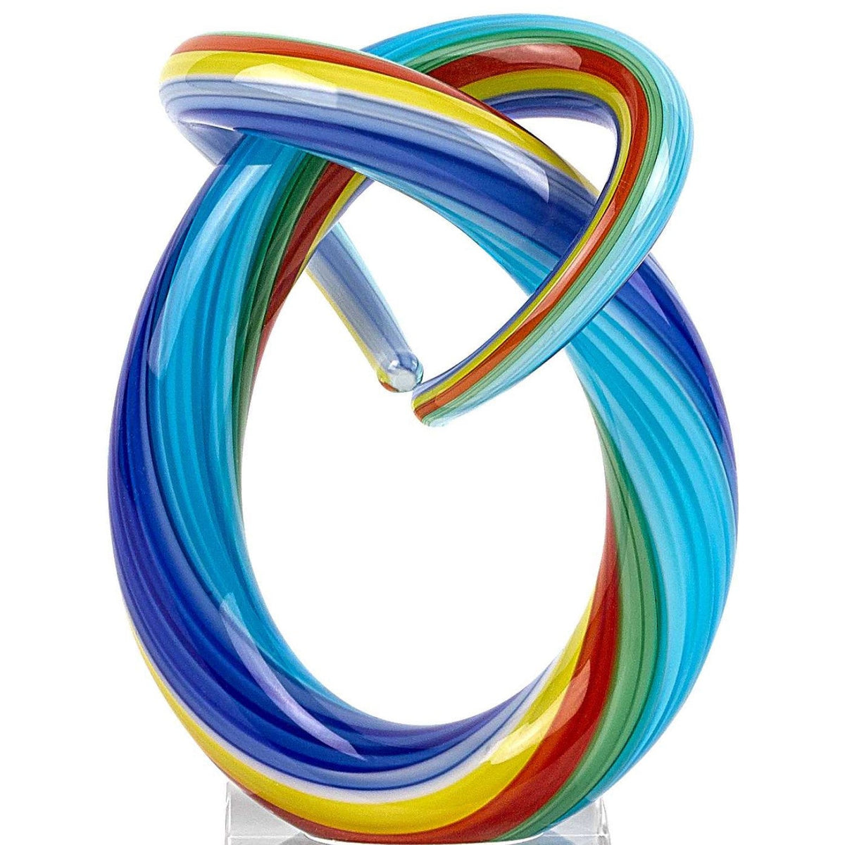 6" Rainbow Murano Glass Modern Abstract Tabletop Sculpture — view 2
