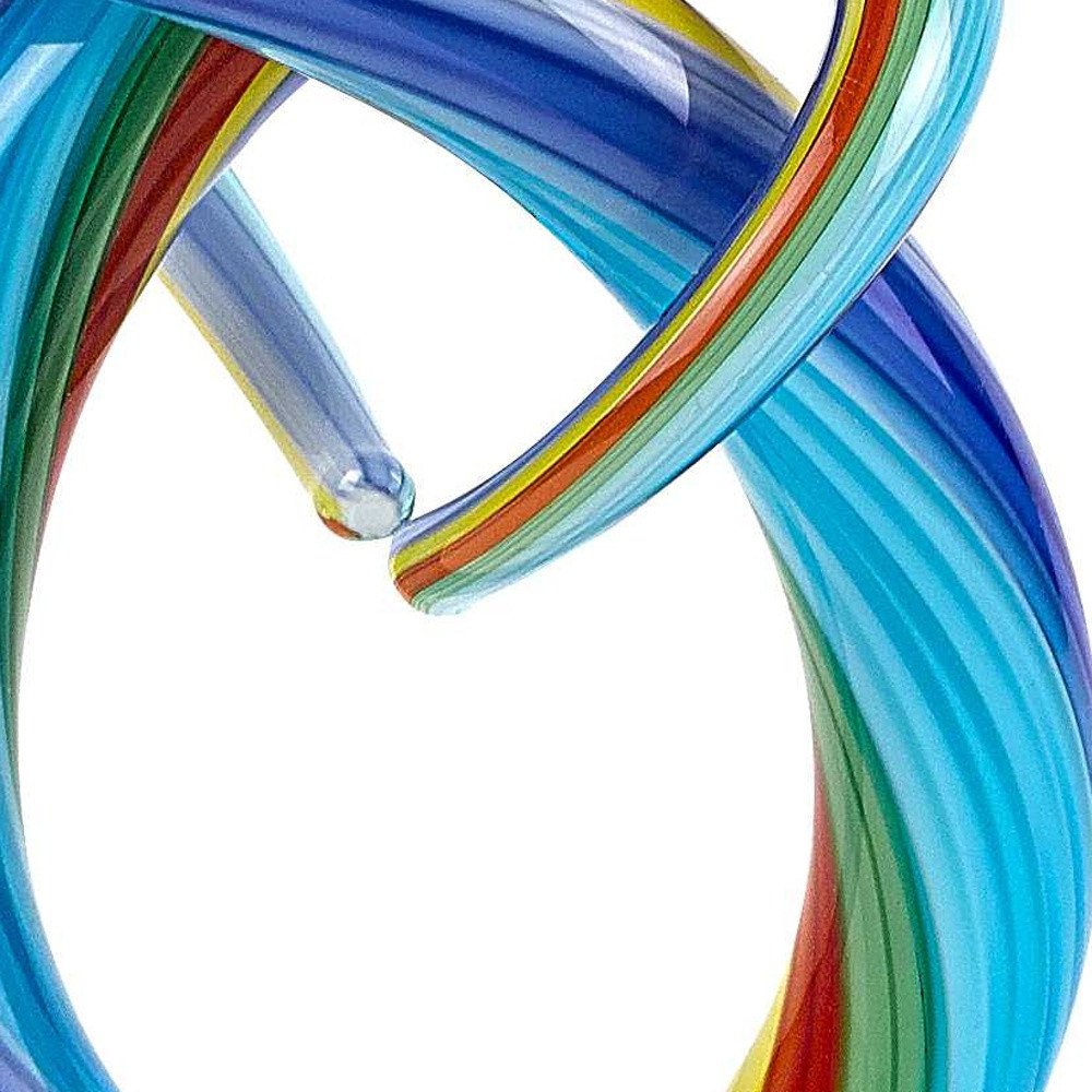 6" Rainbow Murano Glass Modern Abstract Tabletop Sculpture HomeRoots